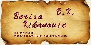 Beriša Kikanović vizit kartica